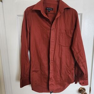Bellissimo Rust-Red Button Up Shirt - Classic Collar